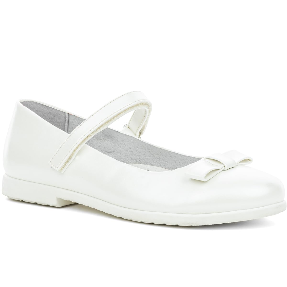 Wojtyłko WK Mary Jane Mädchen mit Klettverschluss | Ballerinas für Prinzessin | Kommunionschuhe | Riemchenballerina mit Lederinnensohle