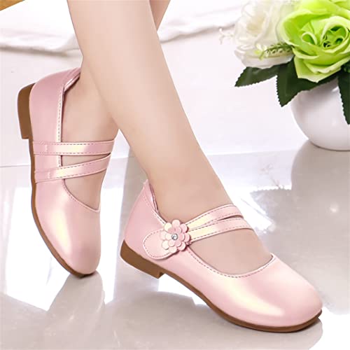 New front Mädchen Mary Jane Prinzessin Strap Flache Ballerinas Flache Schul Schuhe Kinder Elegante Cosplay Schuhe Partys Hochzeiten Klett Sandalen Fest Fasching Geburtstag Halloween Rosa 29