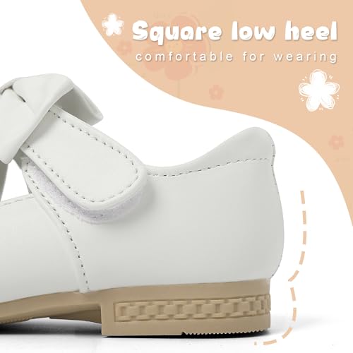 Cheerful Mario Mädchen Mary Jane Schuhe Kleinkinder Prinzessinnenschuhe Ballerinas Kleid Schuhe Weiß-B 30 EU