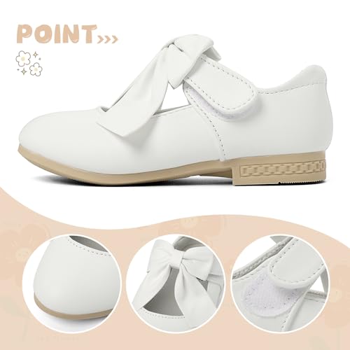 Cheerful Mario Mädchen Mary Jane Schuhe Kleinkinder Prinzessinnenschuhe Ballerinas Kleid Schuhe Weiß-B 30 EU
