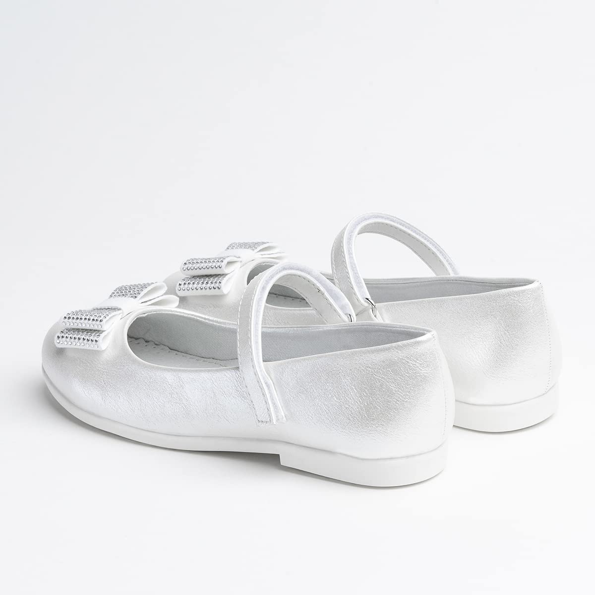 WK Mary Jane für Mädchen mit Lederinnensohle | Kommunionschuhe mit Klettverschluss | Ballerinas für Prinzessin | Schuhe für Hochzeitskleider