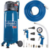 Scheppach HC51V Kompressor, 1500W, 50L, 10 bar, 220 l/min, ölfrei, platzsparend, inkl. 13-tlg Set & 15m Schlauch