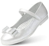 WK Mary Jane für Mädchen mit Lederinnensohle | Kommunionschuhe mit Klettverschluss | Ballerinas für Prinzessin | Schuhe für Hochzeitskleider