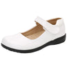 DADAWEN Schuluniform Schuhe Mädchen Mary Jane Halbschuhe Ballerinas Prinzessin Schuhe,Weiß,31 EU