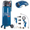 Scheppach HC51V Kompressor, 1500W, 50L, 10 bar, 220 l/min, ölfrei, stehend, inkl. 13-tlg Werkzeug-Set & 8m Schlauch
