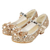 Kinder Prinzessinnen Schuhe Mädchen Elegant Festliche Kleidschuhe rutschfeste Tanzschuhe Weicher Abendschuhe Schuhe Atmungsaktive Mädchen Absatzschuhe Performance (Gold, 29 Little Child)