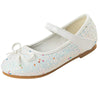 YUKQEYLE Glitzer Schuhe Mädchen Prinzessinen Schuhe Ballerinas Mädchen Kinder Glitzer Ballerinas Mary Jane Flache Schuhe Kristall Sandalen Hochzeit Partei(35EU-Weiß)