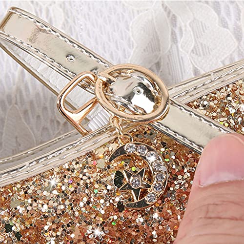 Kinder Prinzessinnen Schuhe Mädchen Elegant Festliche Kleidschuhe rutschfeste Tanzschuhe Weicher Abendschuhe Schuhe Atmungsaktive Mädchen Absatzschuhe Performance (Gold, 29 Little Child)