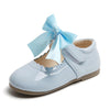 YOSICIL Klassische Lederschuhe Mädchen Mary Jane Schuhe Kleinkind Ballerina Shoes Sandalen Schleifen Geburtstagsparty Halloween Weihnachten Karneval Schulschuhe Kindergarten Geschenk, Lichtblau, 27