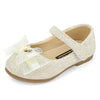 MK MATT KEELY Mädchen Mary Jane Flache Prinzessin Schuhe 2-7 Jahre Ballerinas Partys Hochzeiten Glitzer Schuhe,Gold,EU20(Etikettengröße 21)