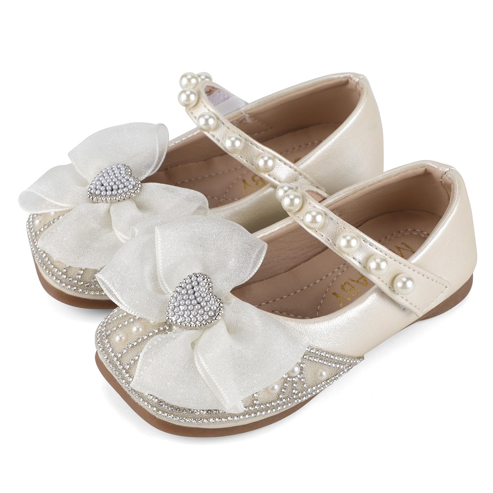 Cheerful Mario 1-5 Jahre Ballerina Schuhe Mädchen Prinzessin Mary Jane Schuhe Für Baby Kleinkinder Mädchen Nachahmungsperle Weiß 23 EU
