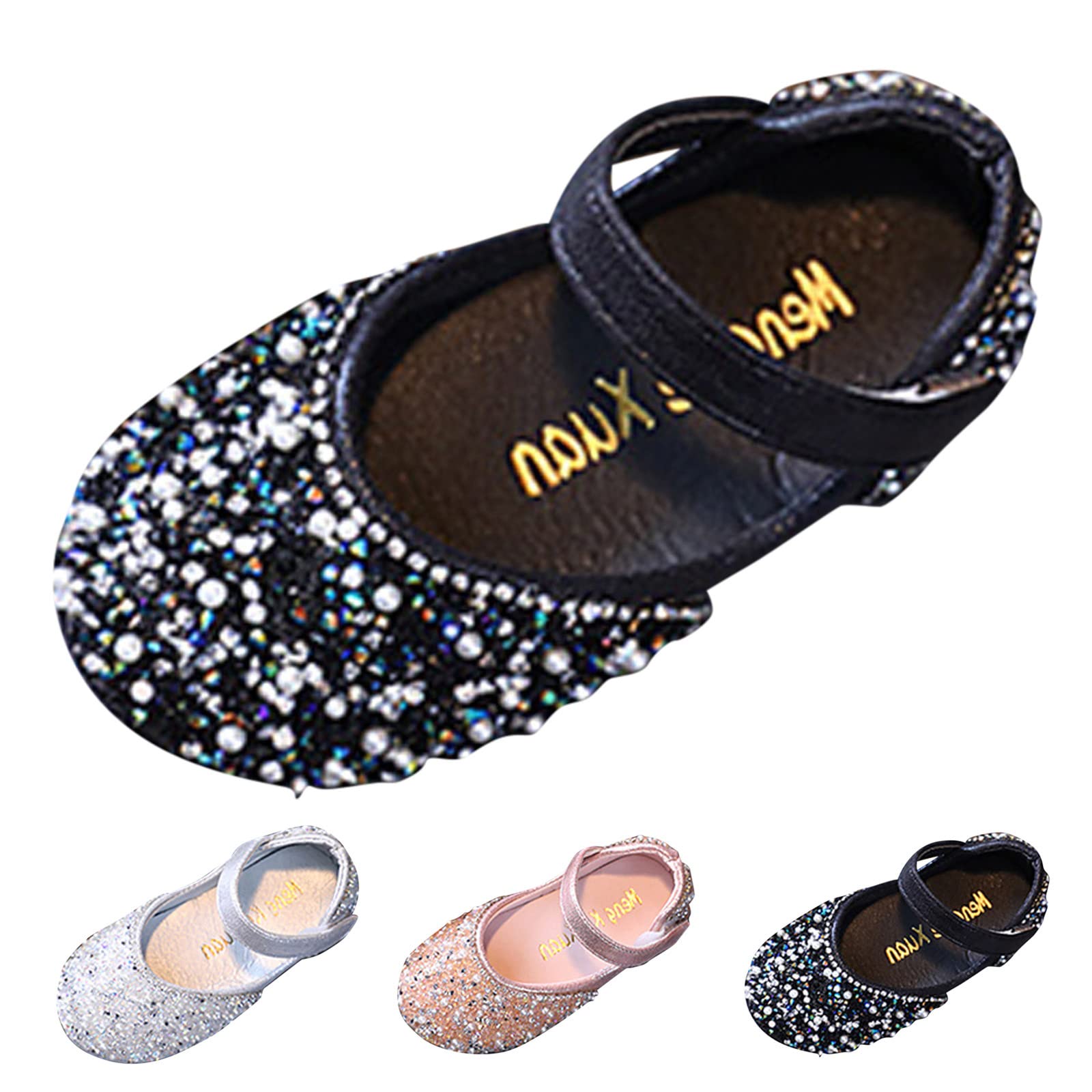 Mädchen Pailletten Kristall Prinzessinnen Schuhe Mary Jane Festliche Kleidschuhe Rutschfeste Weichen Sohlen Fasching Party Hochzeit Ballerina Schuhe Kinder Abendschuhe