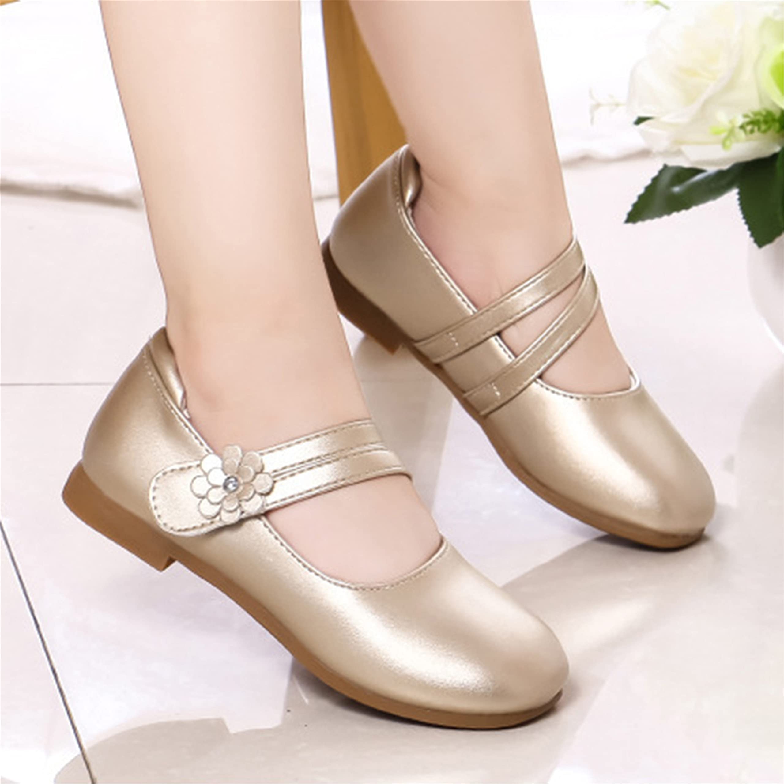 YOSICIL Mary Jane Mädchen-Schuhe, gold, Größe 26, festlich, casual, Hochzeit, Geburtstag, Weihnachten, Halloween, Geschenk