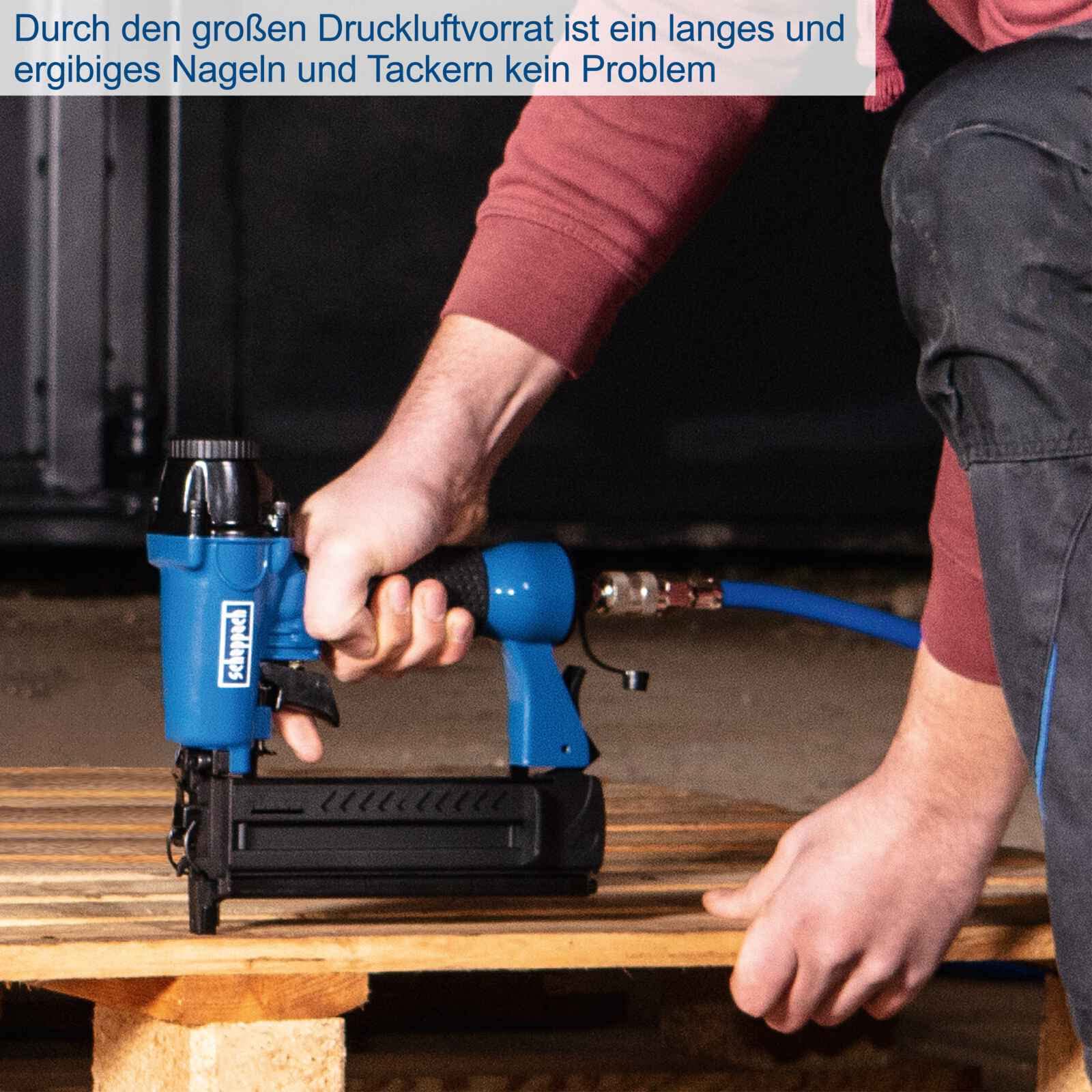 Scheppach HC53DC Kompressor, 2200W, 50L, 10 bar, 412 l/min, Doppelzylinder, ölgeschmiert, mit Druckminderer