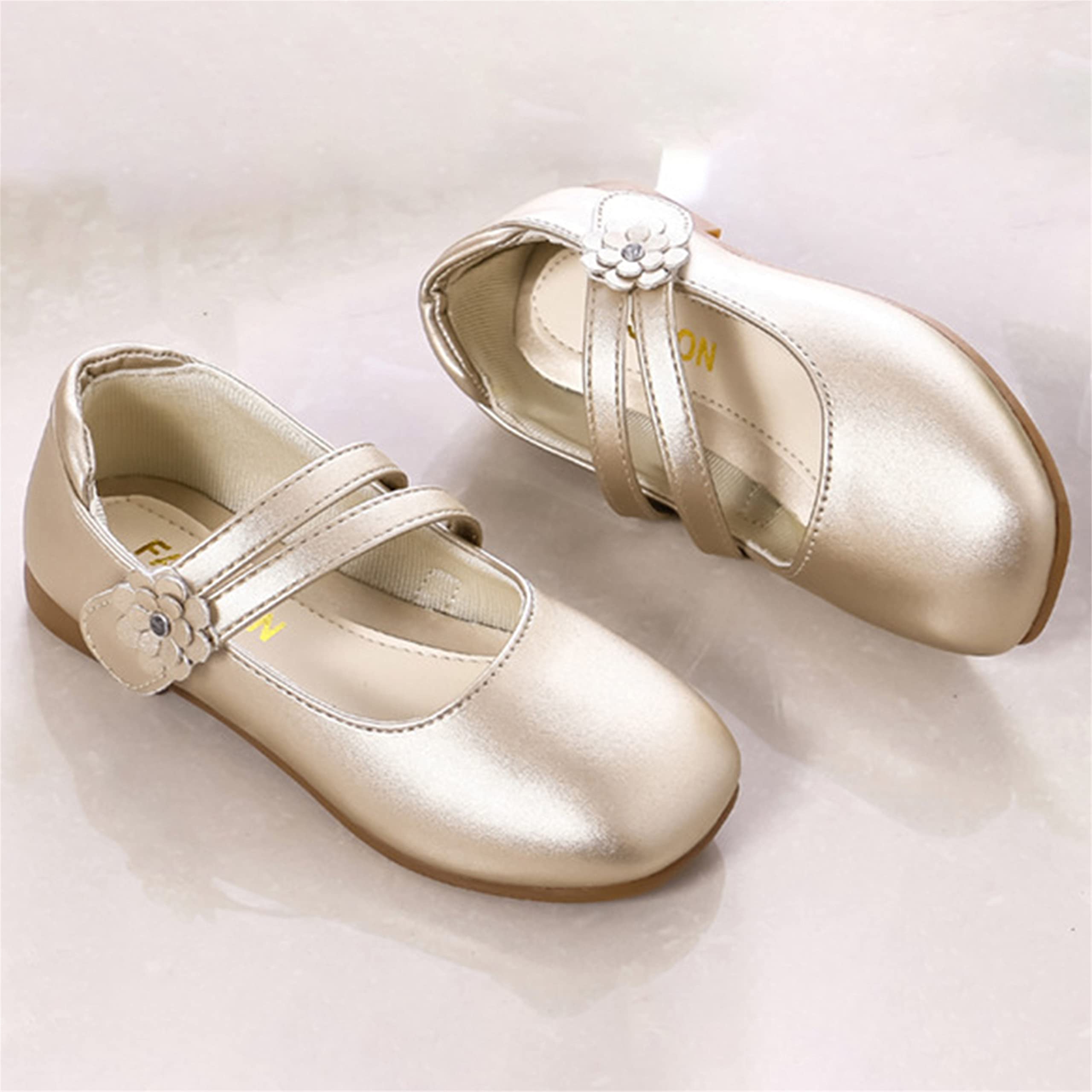 YOSICIL Mary Jane Mädchen-Schuhe, gold, Größe 26, festlich, casual, Hochzeit, Geburtstag, Weihnachten, Halloween, Geschenk