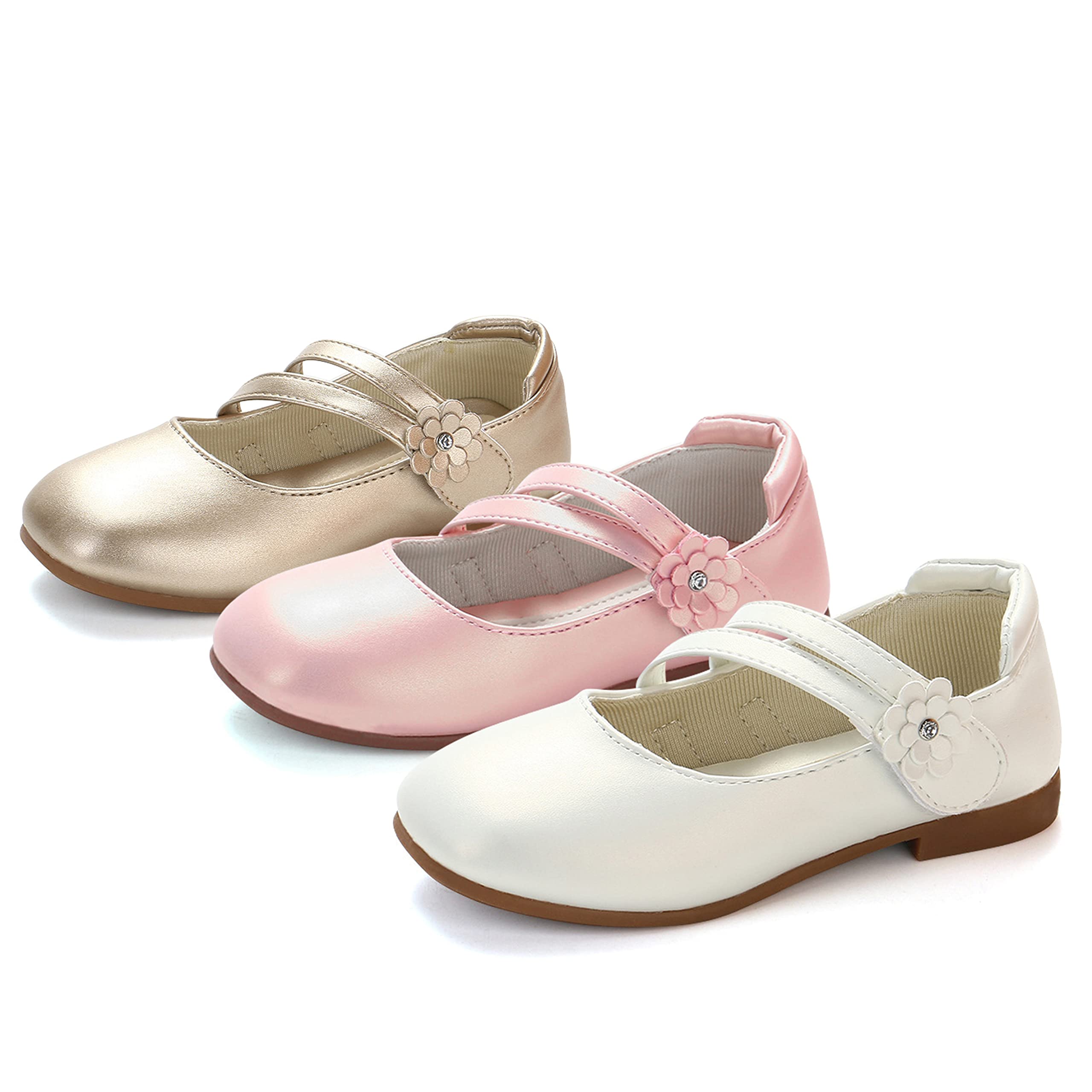 YOSICIL Mary Jane Mädchen-Schuhe, gold, Größe 26, festlich, casual, Hochzeit, Geburtstag, Weihnachten, Halloween, Geschenk