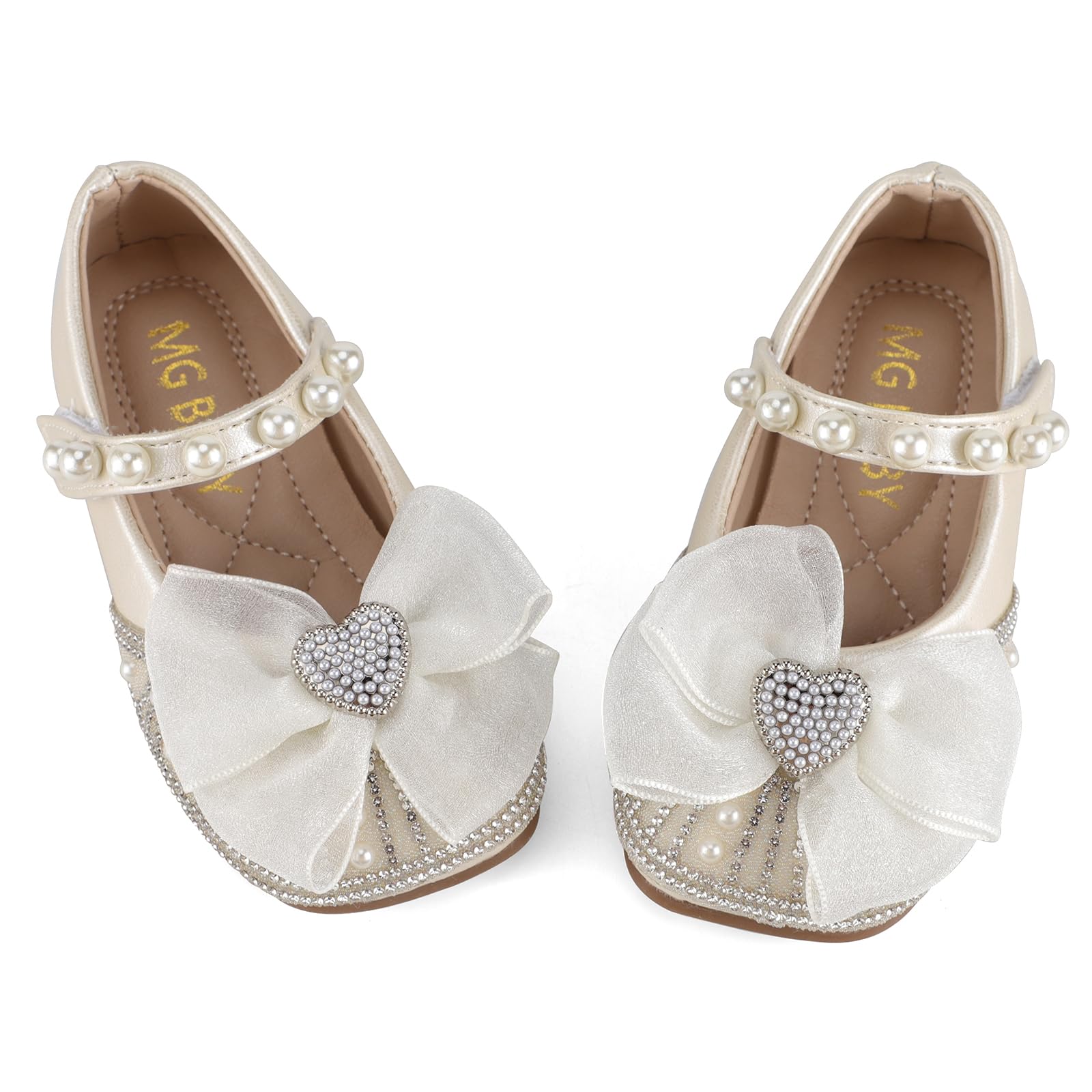 Cheerful Mario 1-5 Jahre Ballerina Schuhe Mädchen Prinzessin Mary Jane Schuhe Für Baby Kleinkinder Mädchen Nachahmungsperle Weiß 23 EU