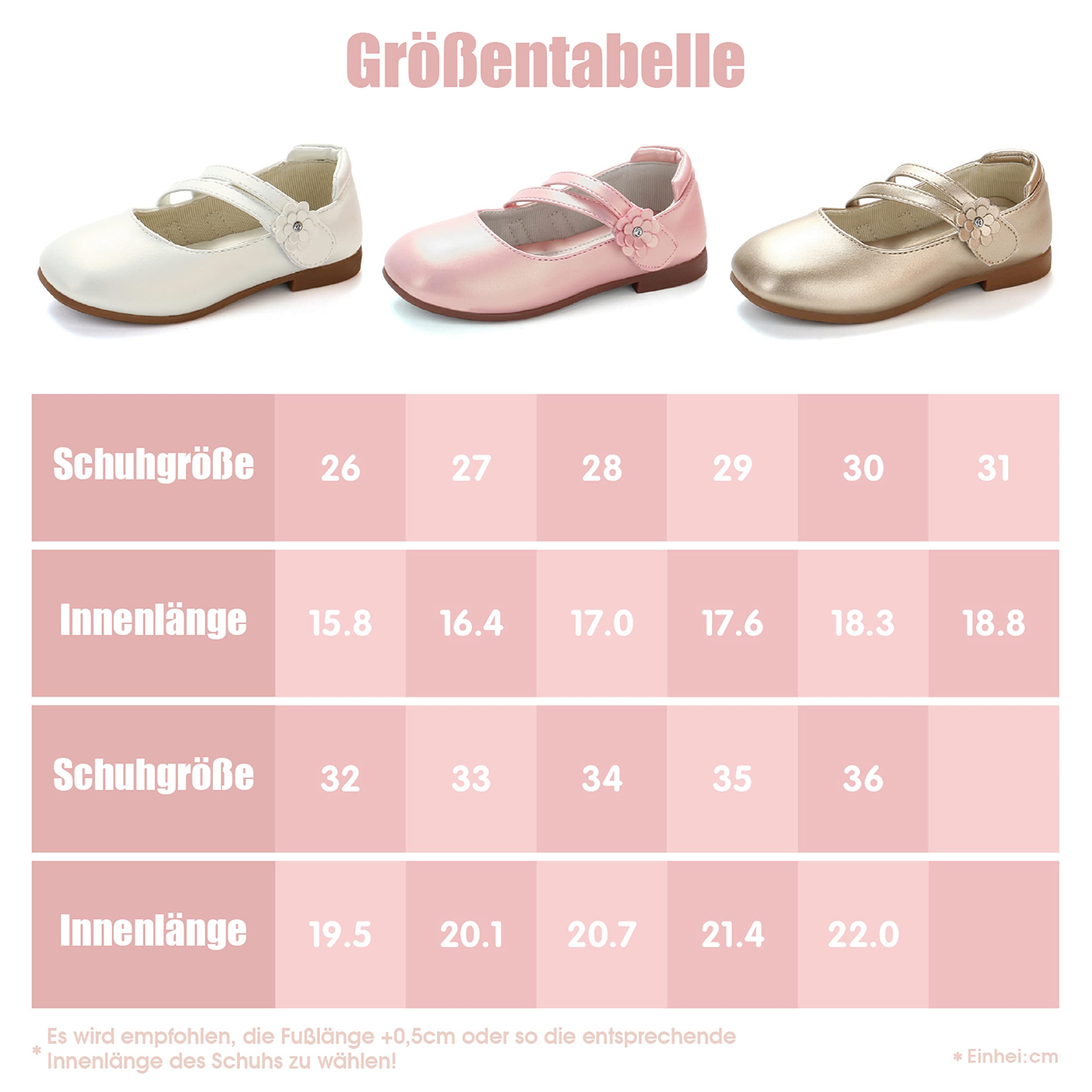 YOSICIL Mary Jane Mädchen-Schuhe, gold, Größe 26, festlich, casual, Hochzeit, Geburtstag, Weihnachten, Halloween, Geschenk