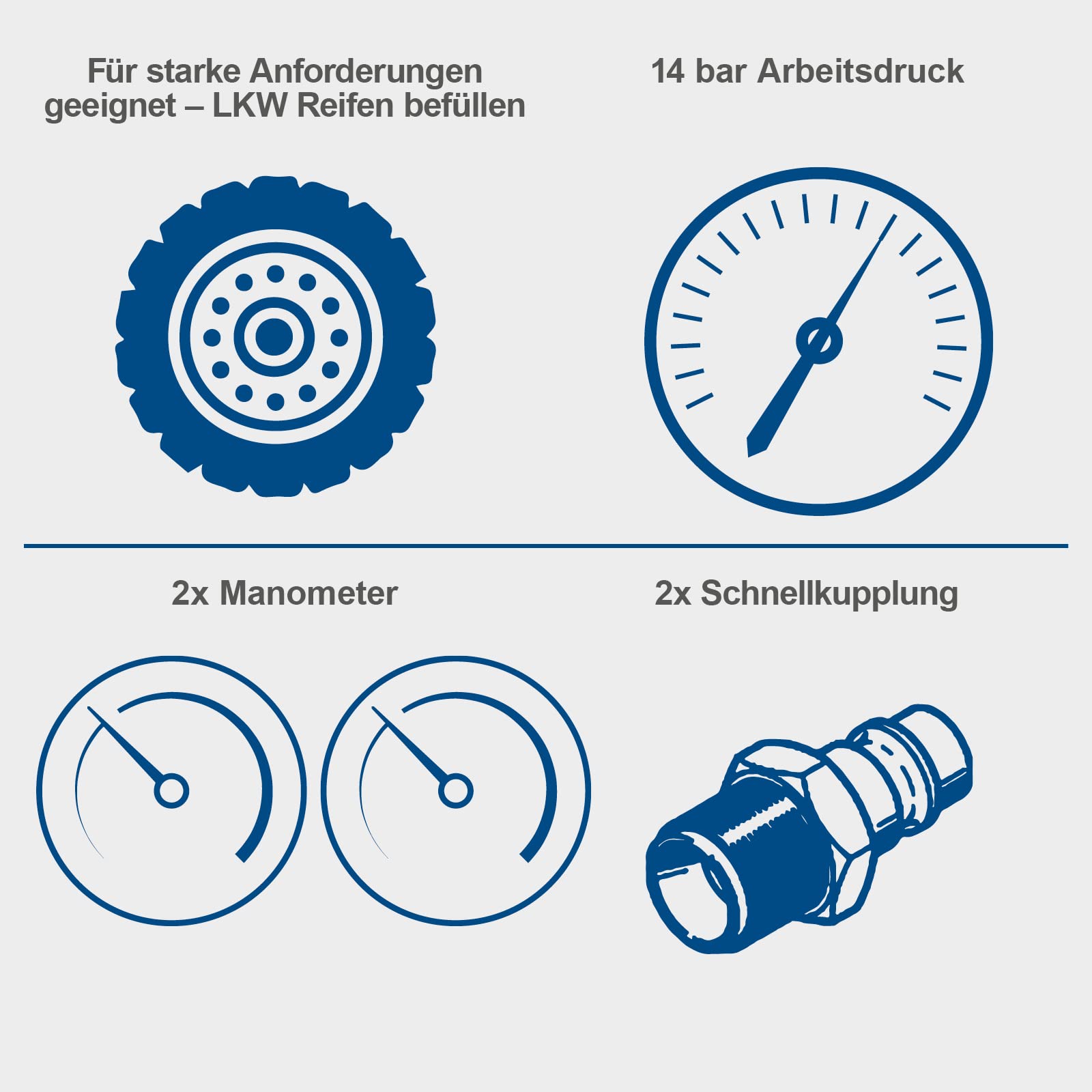Scheppach HC85V Kompressor, 14 bar, 80L, 330 l/min, ölfrei, 2x Manometer, 2x Kupplung, Fahrvorrichtung, stehend